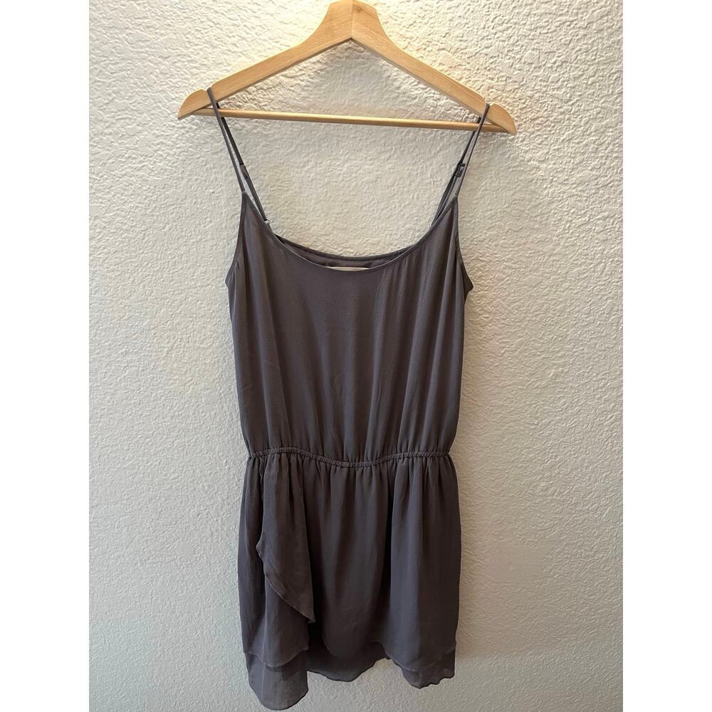 Jenny Han 100% Silk Slip Mini Dress Charcoal Gray Cocktail Party Revolve Fav M